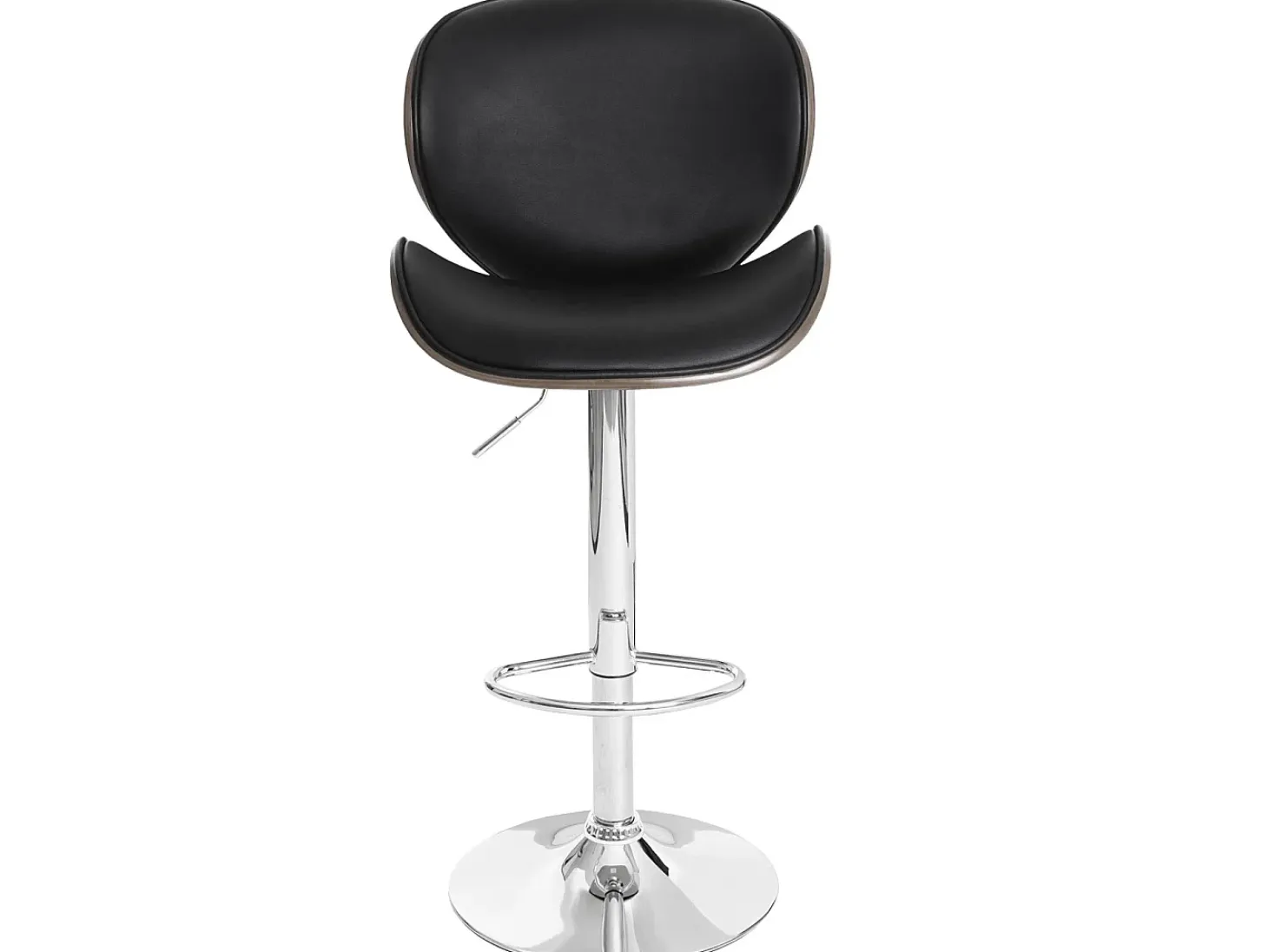 Taburete de bar Arklow, gris, imitación cuero negro