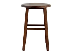 Taburete de bar bajo de madera asiento redondo h 47 cm pata de sable