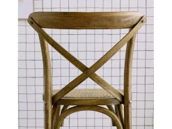 Taburete de bar bistró vintage de madera, set de 2 marrón viejo