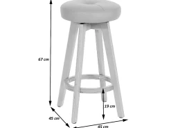 Taburete de bar Boras (juego de 2) giratorio, negro, patas claras