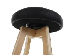 Taburete de bar Boras (juego de 2) giratorio, negro, patas claras
