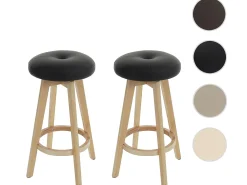 Taburete de bar Boras (juego de 2) giratorio, negro, patas claras