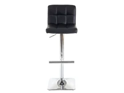 Taburete de bar Cadiz (set de 2), piel sintética negra, base cromada