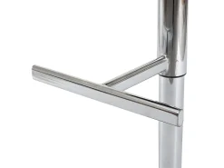 Taburete de bar Cadiz (set de 2), piel sintética negra, base cromada