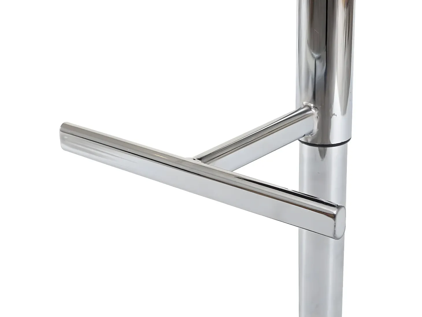 Taburete de bar Cadiz (set de 2), piel sintética negra, base cromada