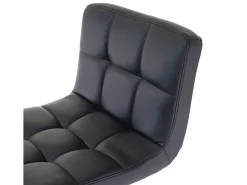 Taburete de bar Cadiz (set de 2), piel sintética negra, base cromada