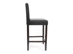 Taburete de bar Cesena (set de 2), negro, pies oscuros
