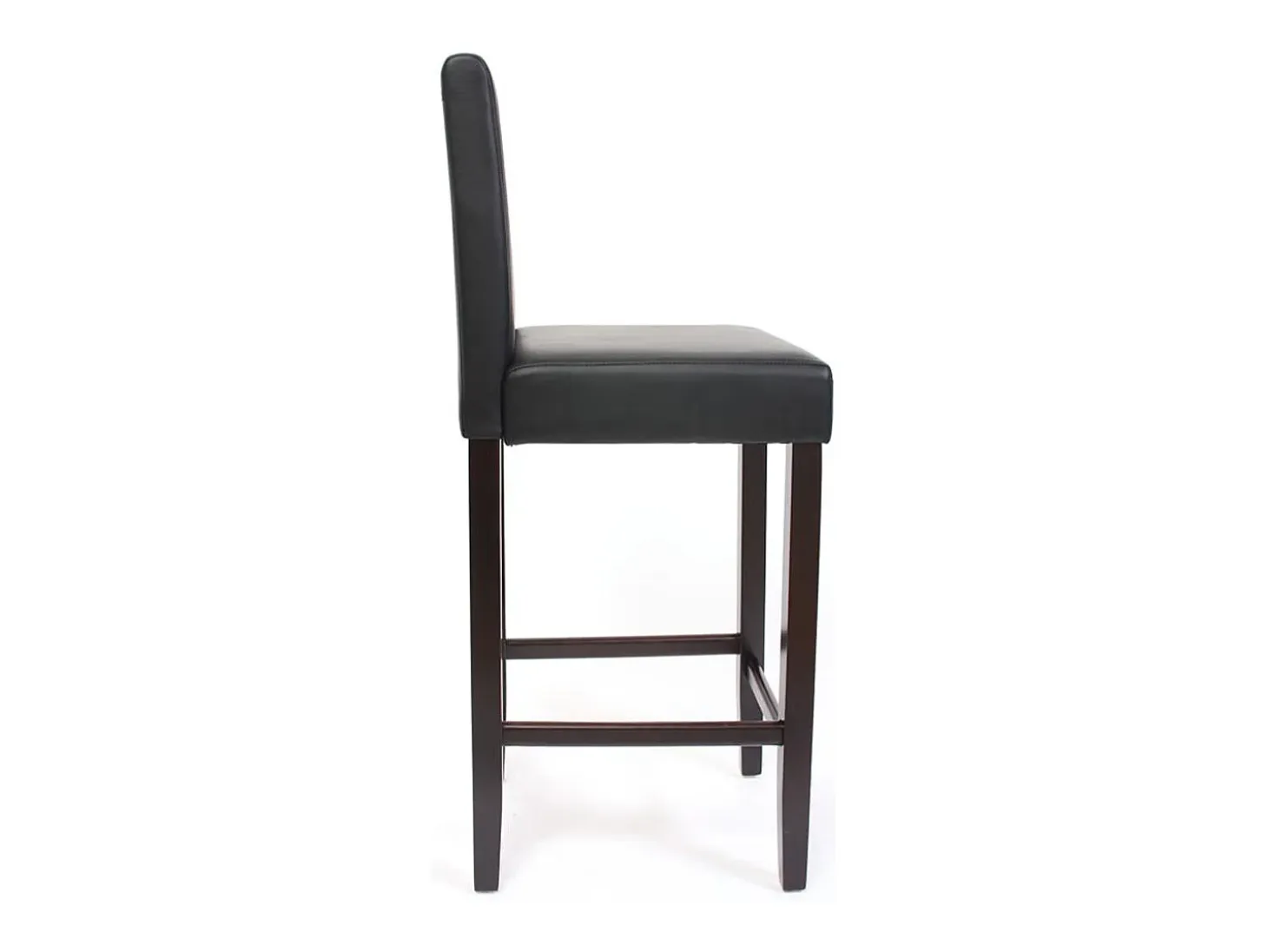 Taburete de bar Cesena (set de 2), negro, pies oscuros