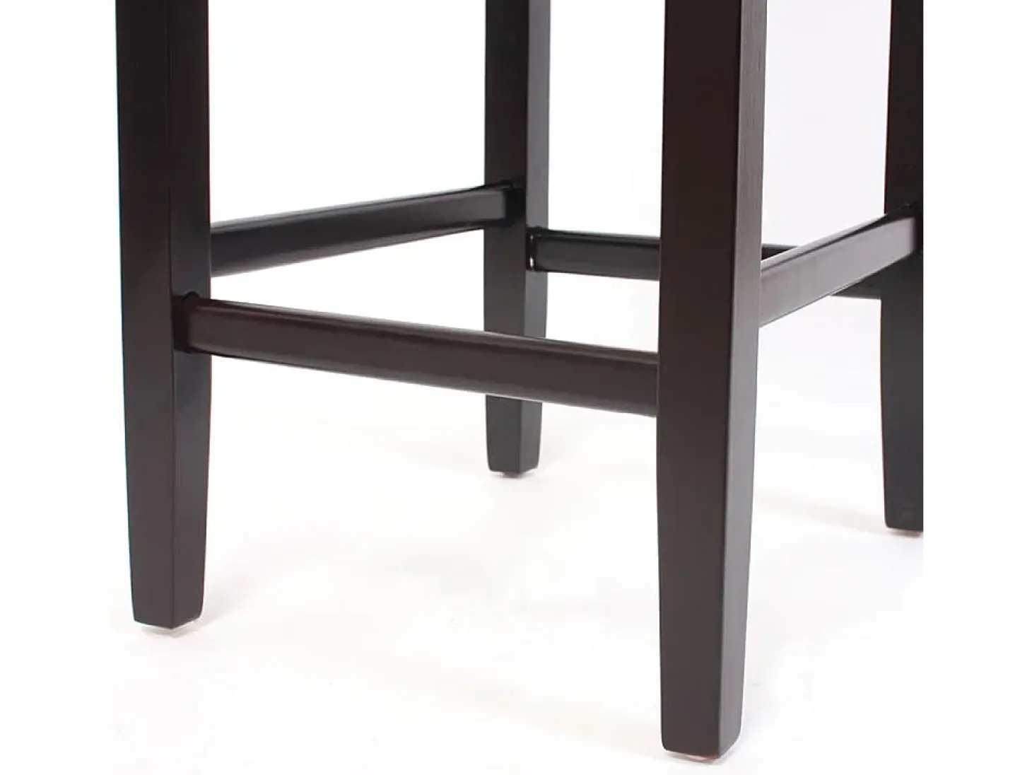 Taburete de bar Cesena (set de 2), negro, pies oscuros
