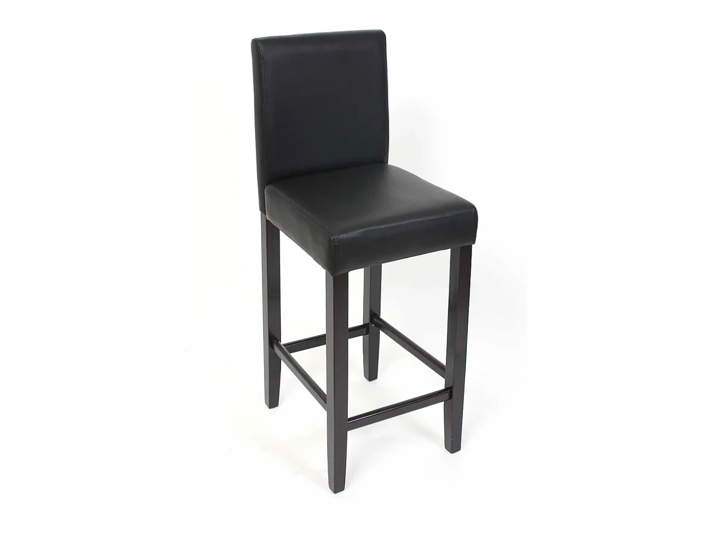 Taburete de bar Cesena (set de 2), negro, pies oscuros