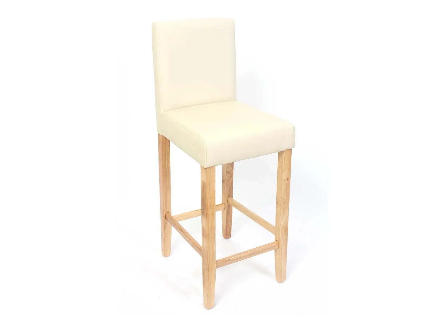 Taburete de bar Cesena (set de 2), crema, pies claros
