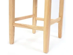 Taburete de bar Cesena (set de 2), crema, pies claros
