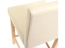 Taburete de bar Cesena (set de 2), crema, pies claros