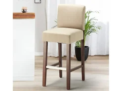 Taburete de bar Cocina de madera estilo Henriksdal alto 74 cm Comfort XL - Beige
