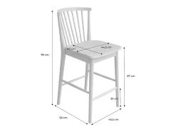Taburete de bar con barrotes de madera de hevea, set de 2 nogal
