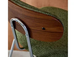 Taburete de bar con tejido repelente al agua y patas metal cromado,