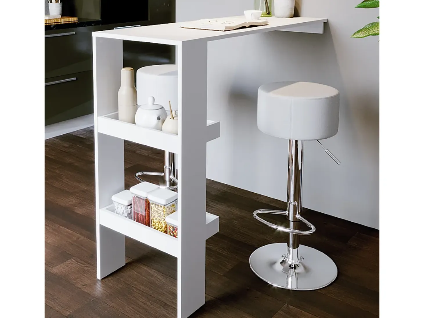Taburete de bar conjunto de 2 blanco 33x33x92