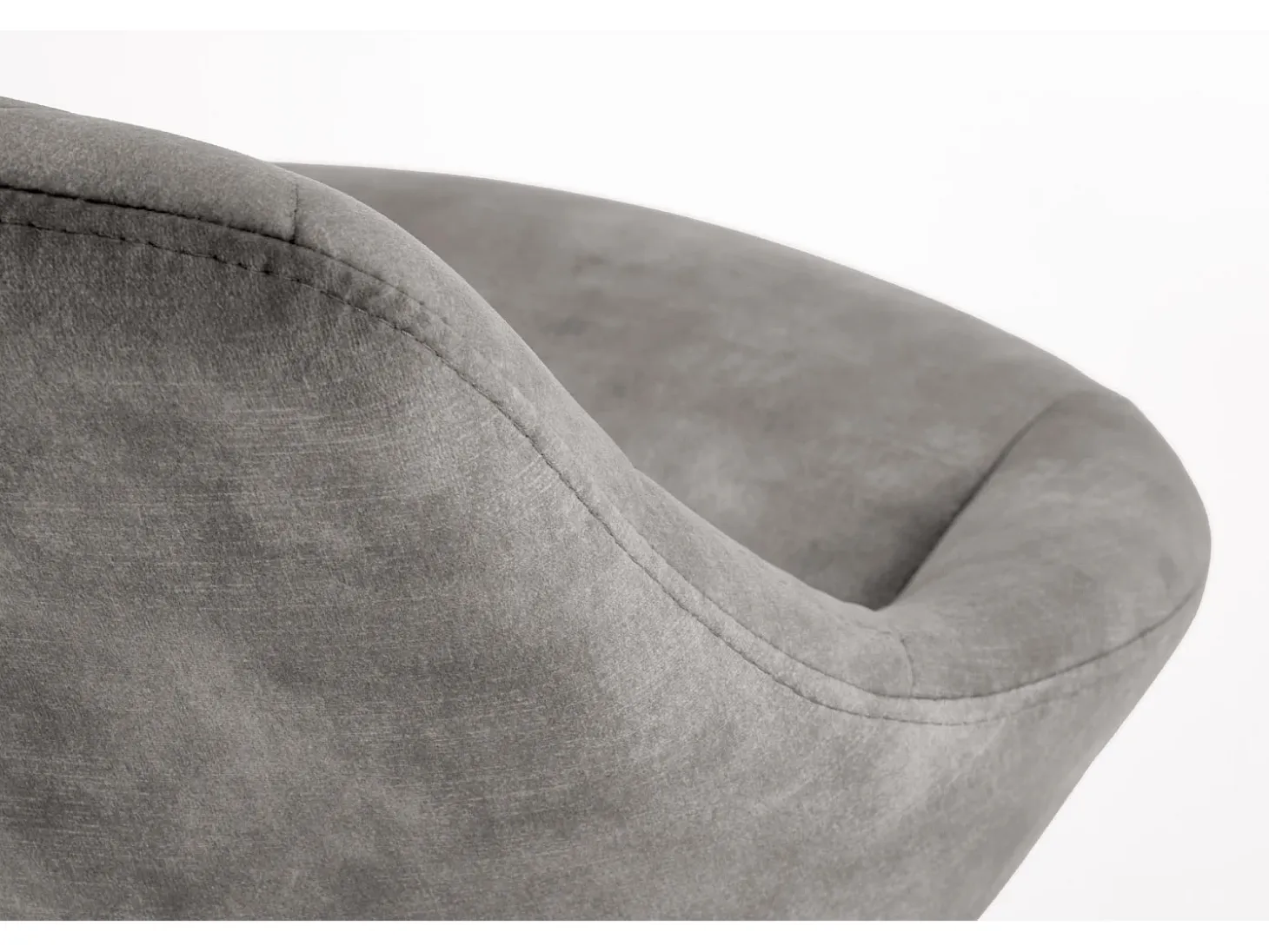 Taburete de bar contemporáneo de terciopelo gris con estructura de metal negro BEDIVERE