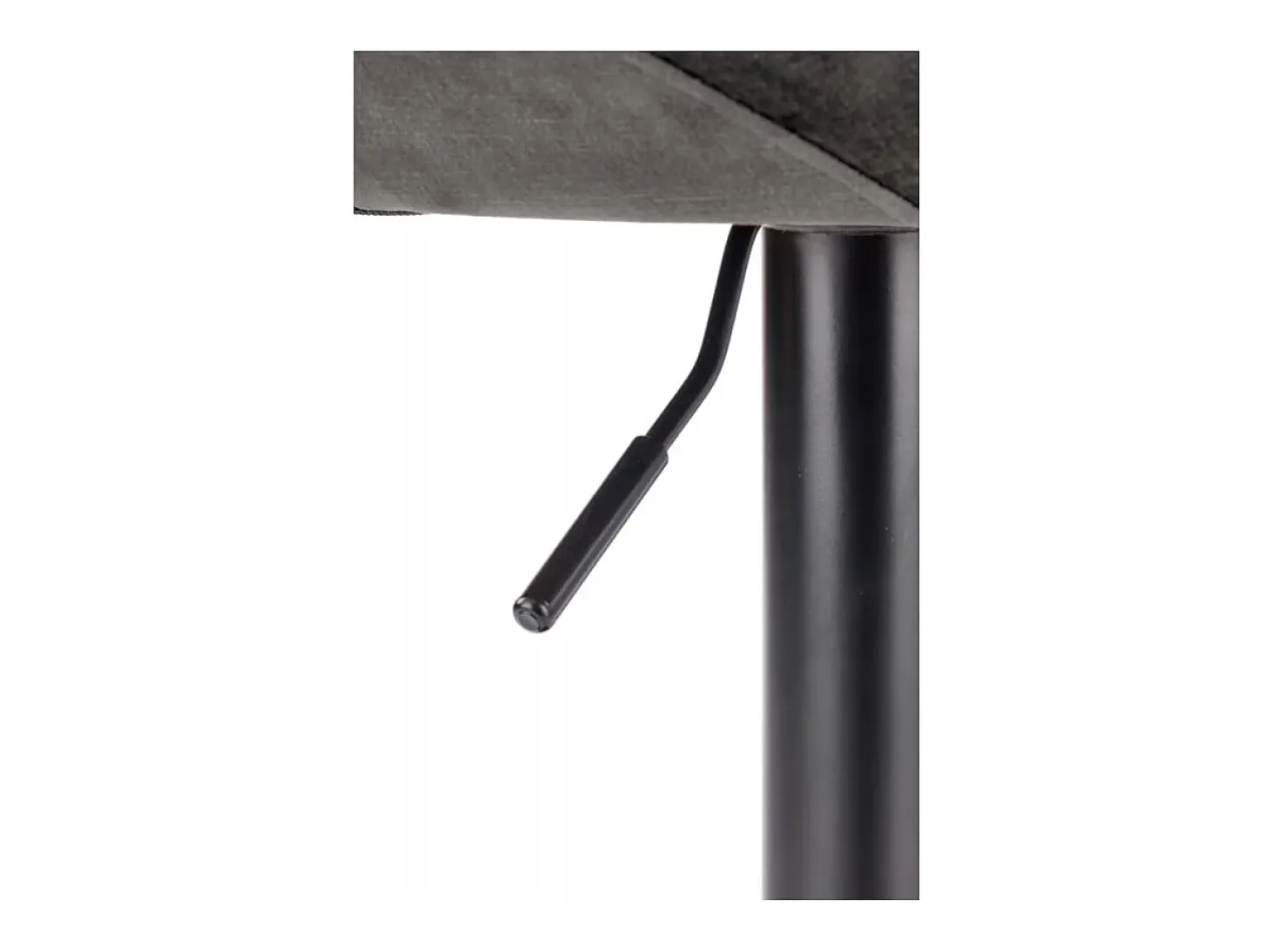 Taburete de bar contemporáneo de terciopelo gris con estructura de metal negro BEDIVERE