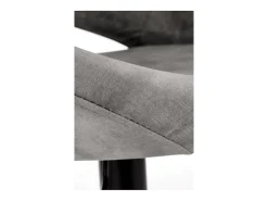 Taburete de bar contemporáneo de terciopelo gris con estructura de metal negro BEDIVERE