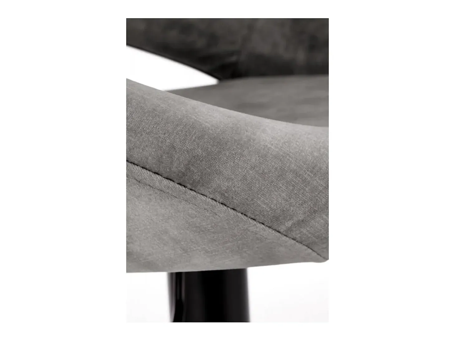 Taburete de bar contemporáneo de terciopelo gris con estructura de metal negro BEDIVERE