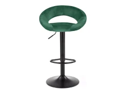 Taburete de bar contemporáneo de terciopelo verde con estructura de metal negro BEDIVERE