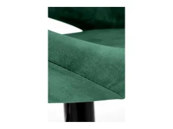 Taburete de bar contemporáneo de terciopelo verde con estructura de metal negro BEDIVERE