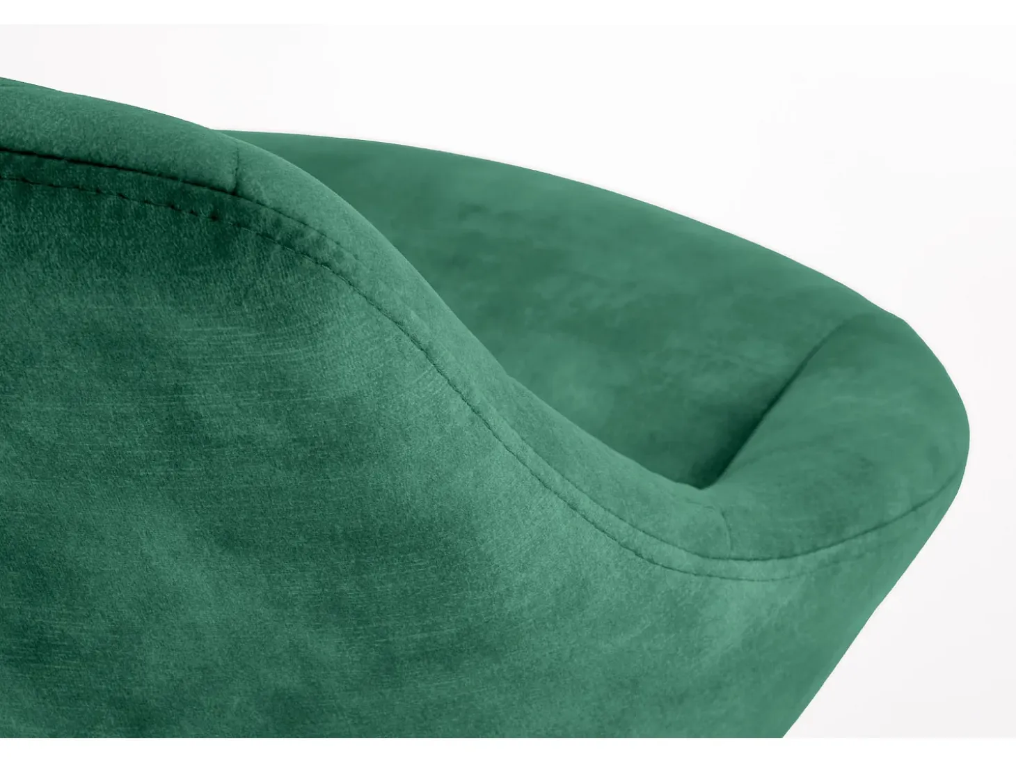 Taburete de bar contemporáneo de terciopelo verde con estructura de metal negro BEDIVERE
