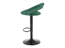 Taburete de bar contemporáneo de terciopelo verde con estructura de metal negro BEDIVERE