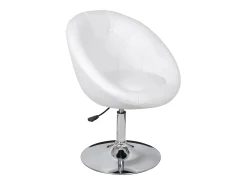 Taburete de bar cuero sintético blanco