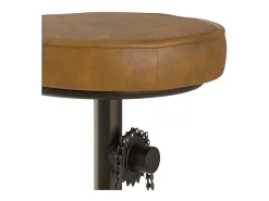 Taburete de bar de 73 cm en cuero marrón - Gaya