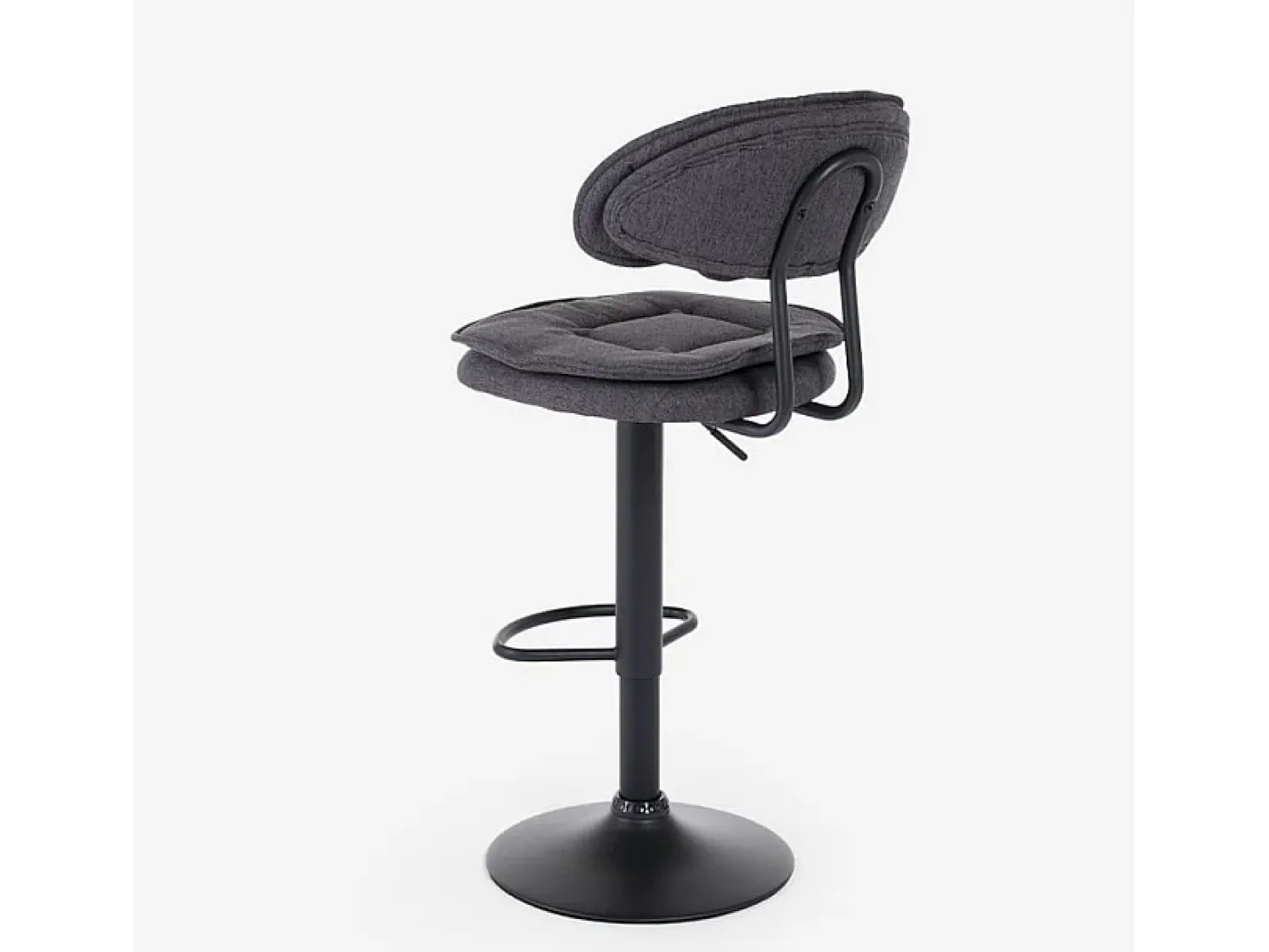 Taburete de bar de cocina ajustable moderno en tela tapizada Nashville. - Gris Oscuro