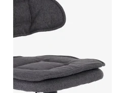 Taburete de bar de cocina ajustable moderno en tela tapizada Nashville. - Gris Oscuro