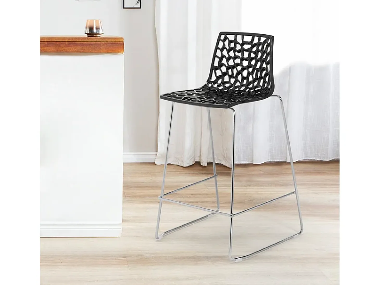 Taburete de bar de diseño Grand Soleil 64cm Mini Spider - Negro
