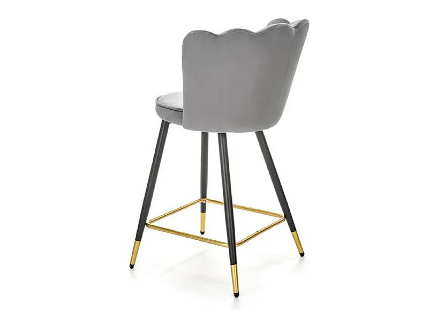 Taburete de bar de diseño en terciopelo gris Sundo