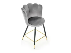 Taburete de bar de diseño en terciopelo gris Sundo