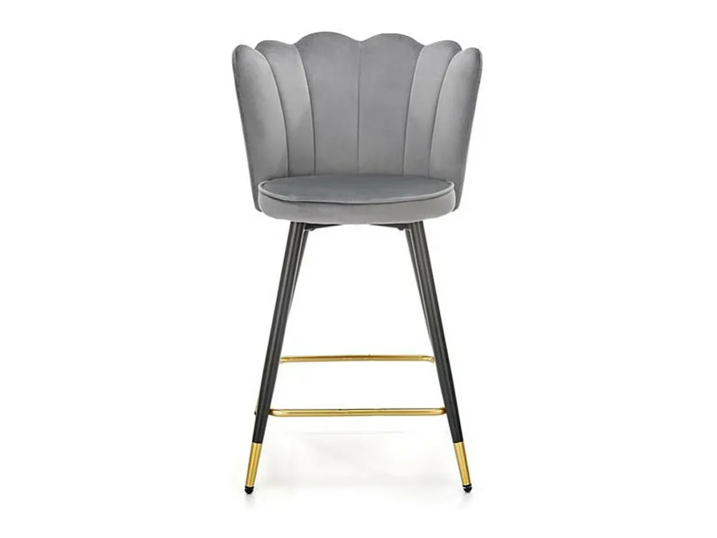Taburete de bar de diseño en terciopelo gris Sundo