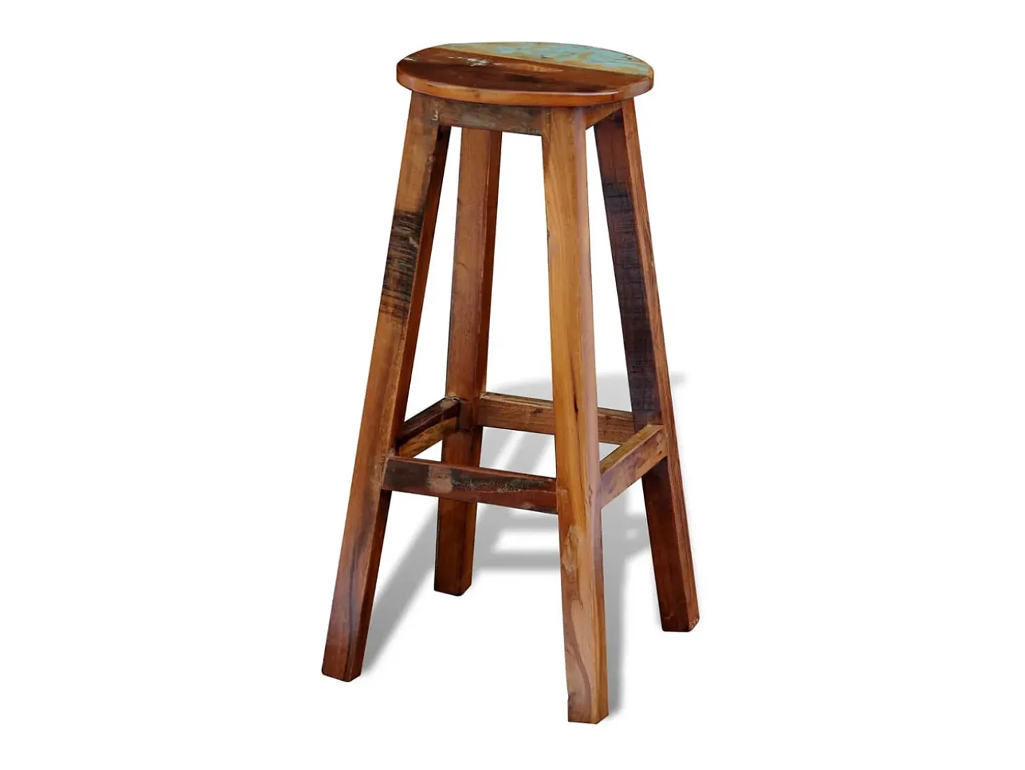 Taburete de bar de madera maciza recuperada