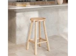 Taburete de bar de media altura de teca 67 cm - Ika