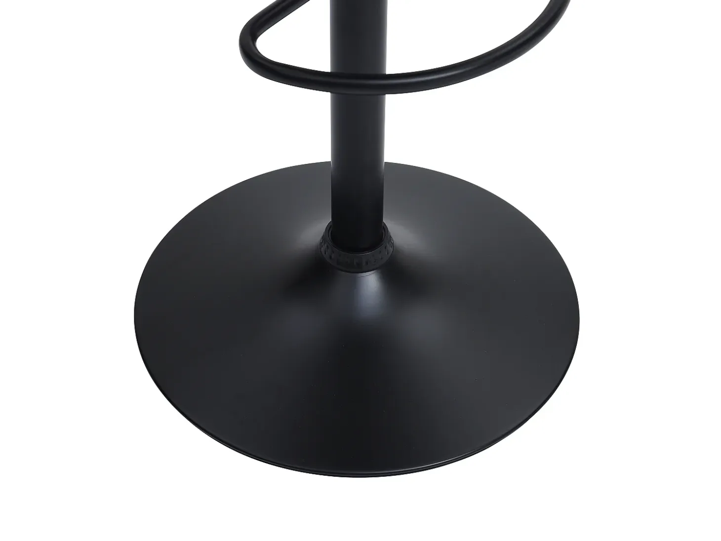 Taburete de bar de pana y metal negro - Altura ajustable - Crema - MASURIE
