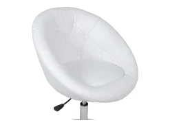 Taburete de bar de piel sintética blanca