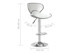 Taburete de bar de piel sintética blanca