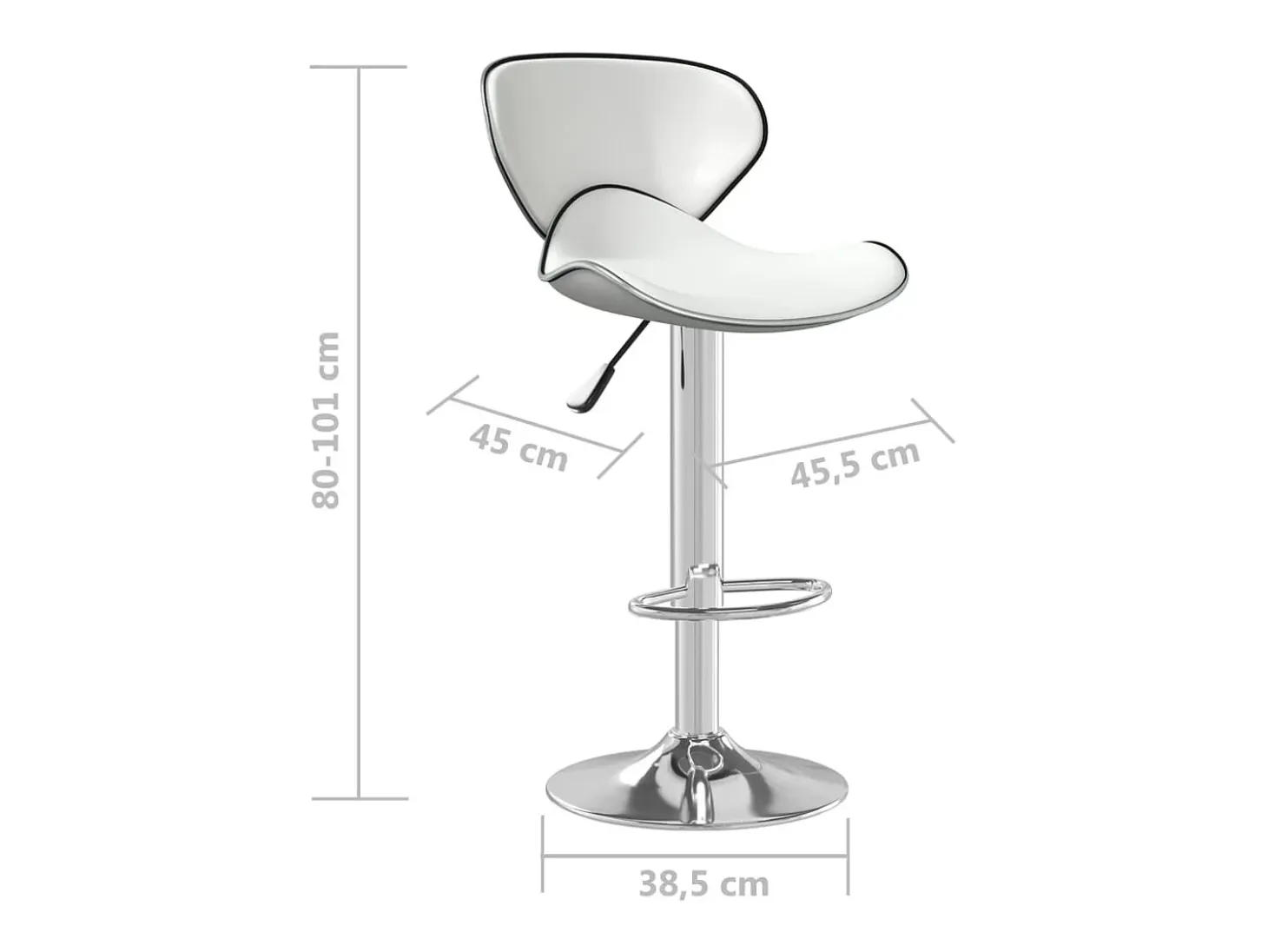 Taburete de bar de piel sintética blanca
