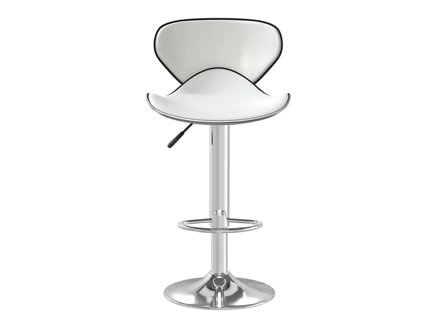 Taburete de bar de piel sintética blanca