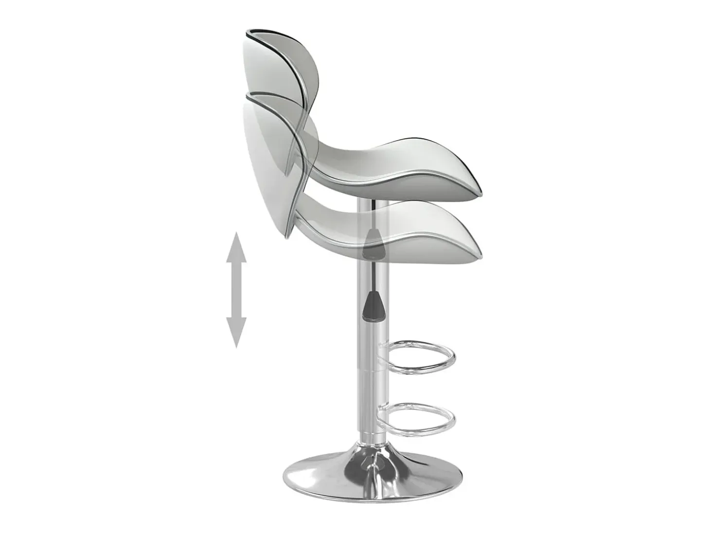 Taburete de bar de piel sintética blanca