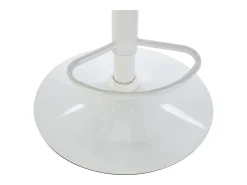 Taburete de bar de tela y metal - Altura regulable - Crema y blanco - CARSTEN
