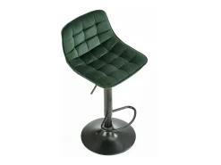 Taburete de bar de terciopelo verde oscuro con estructura de acero negro MANCHESTER