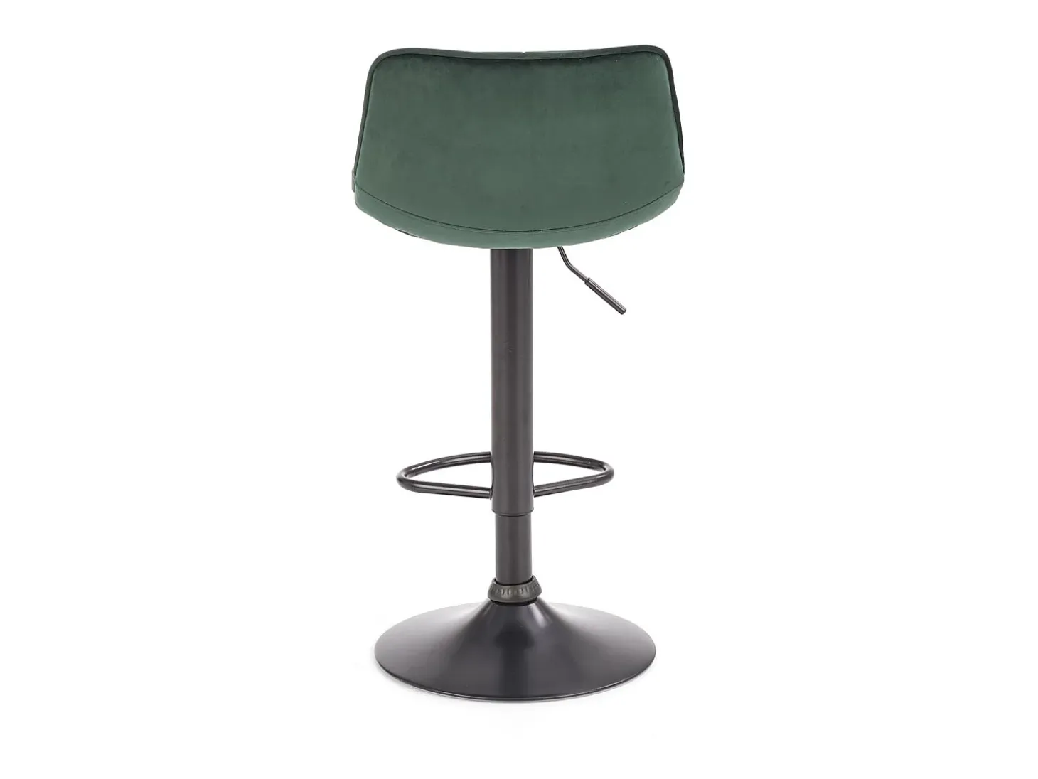 Taburete de bar de terciopelo verde oscuro con estructura de acero negro MANCHESTER