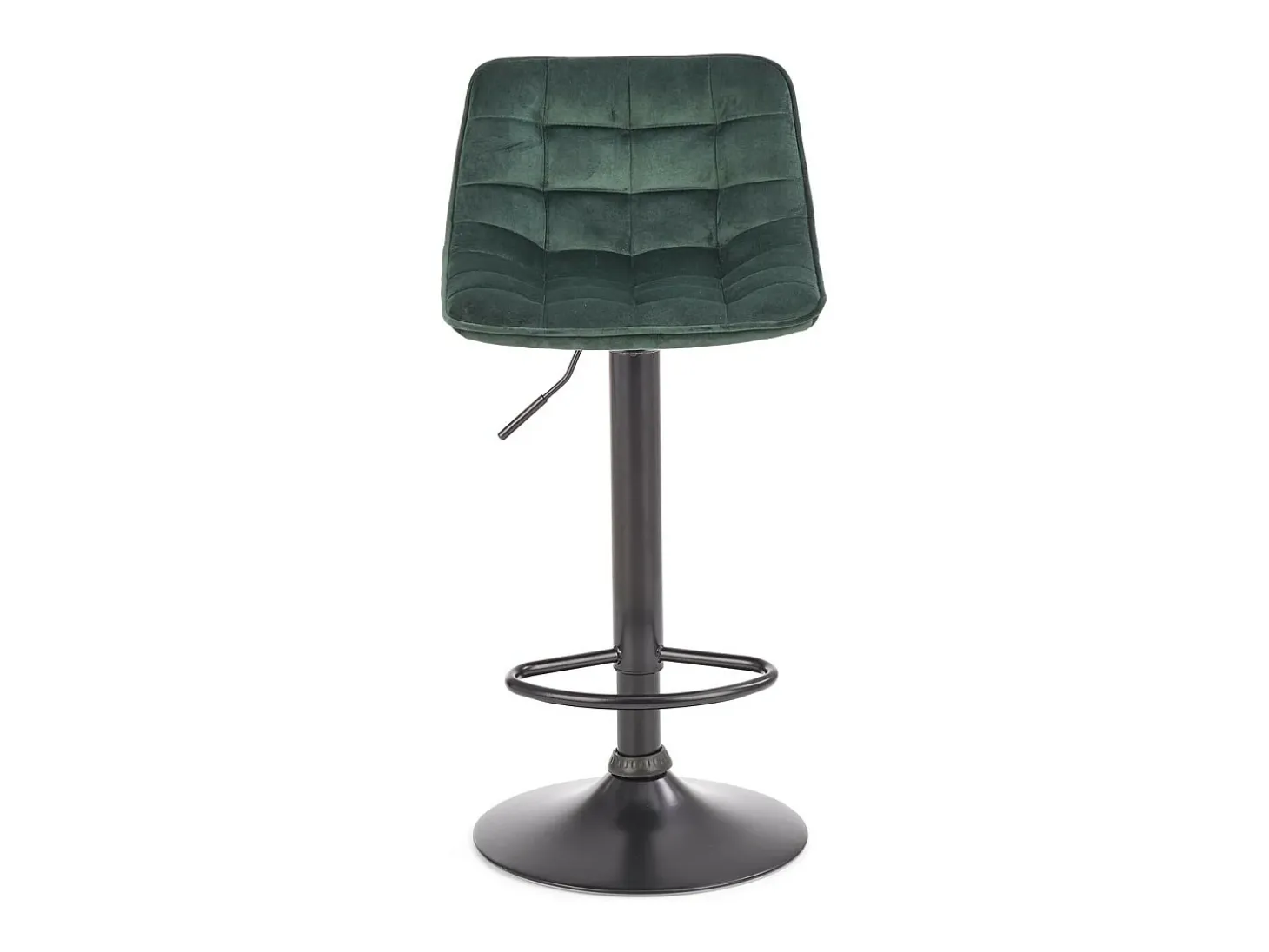 Taburete de bar de terciopelo verde oscuro con estructura de acero negro MANCHESTER