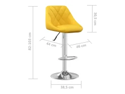 Taburete de bar de terciopelo amarillo mostaza